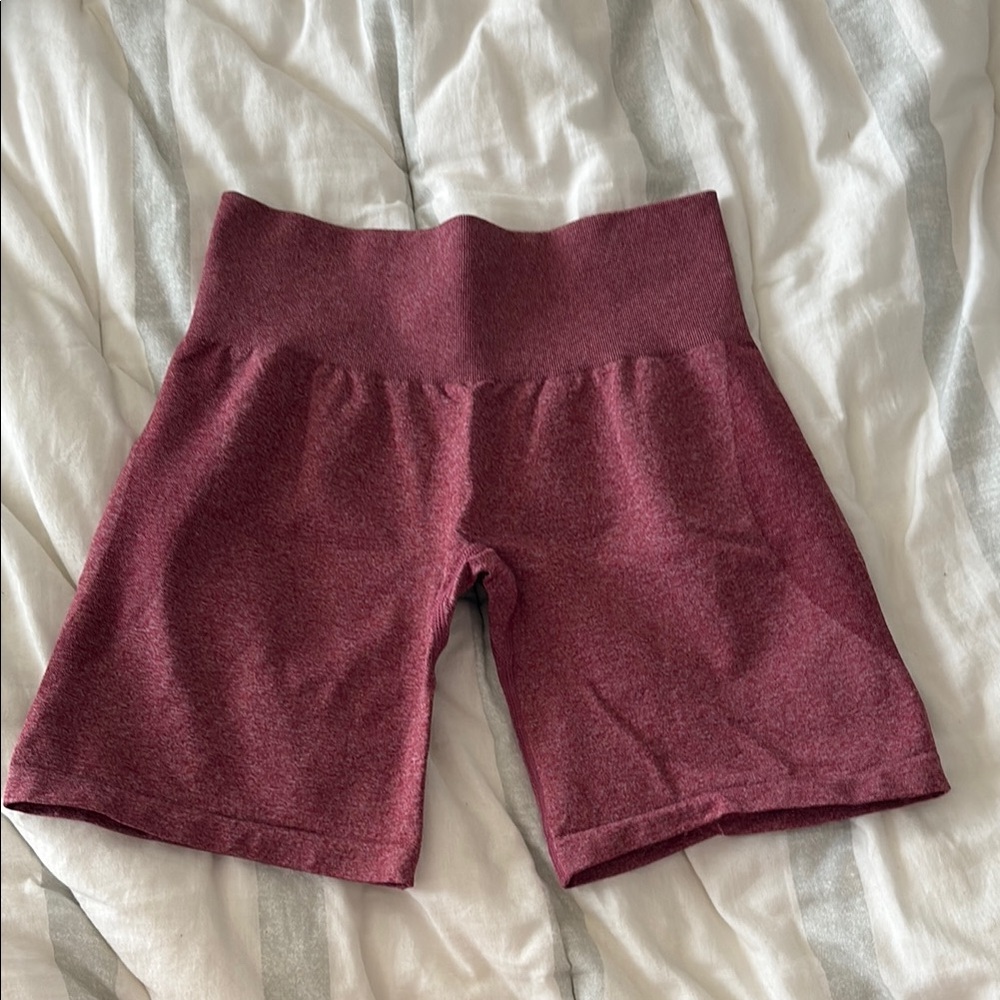NVGTN Maroon High-Waisted Gym Shorts